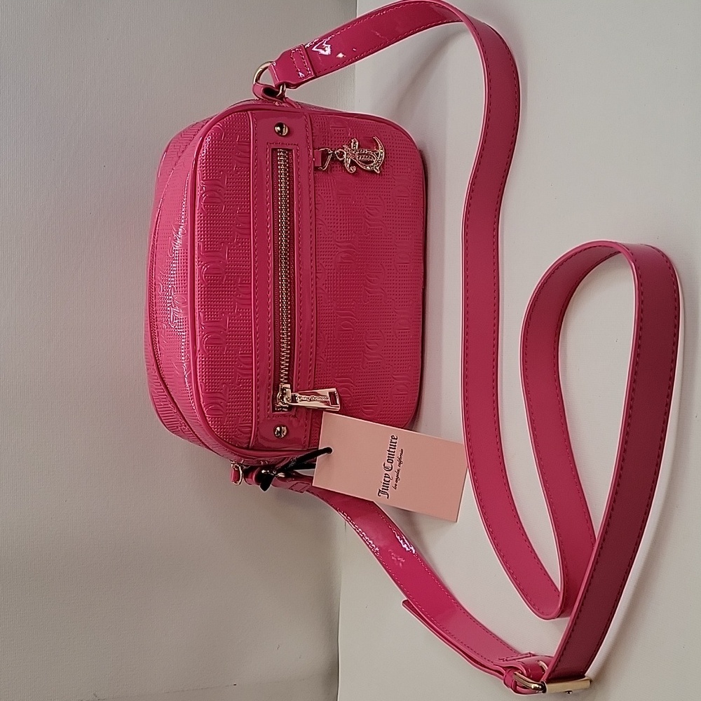 NWT Juicy Couture Nailed It  Camera Crossbody Bag 🩷Pink Flash Embossed